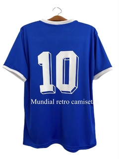 Camiseta selección Argentina mundiales 1982 - 1986 Entrenamiento azul - MUNDIAL RETRO CAMISETAS