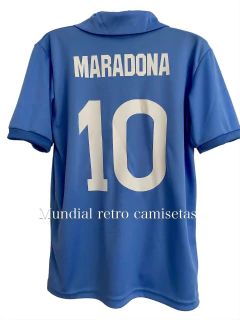 Camiseta celeste Napoli MARS campeonato 1990 - MUNDIAL RETRO CAMISETAS