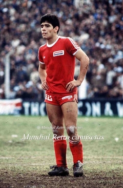Camiseta HOMENAJE Argentinos Juniors Maradona austral - tienda online
