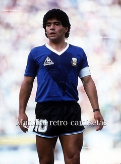 Imagen de Camiseta Argentina mundial 1986 azul 8vos final