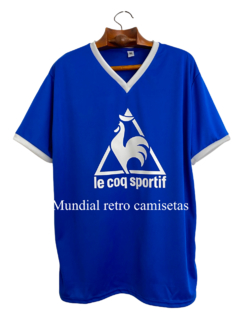 Camiseta selección Argentina mundiales 1982 - 1986 Entrenamiento azul