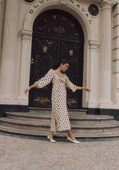 Vestido Maria Midi de Poá - Atelier Clara Rosas