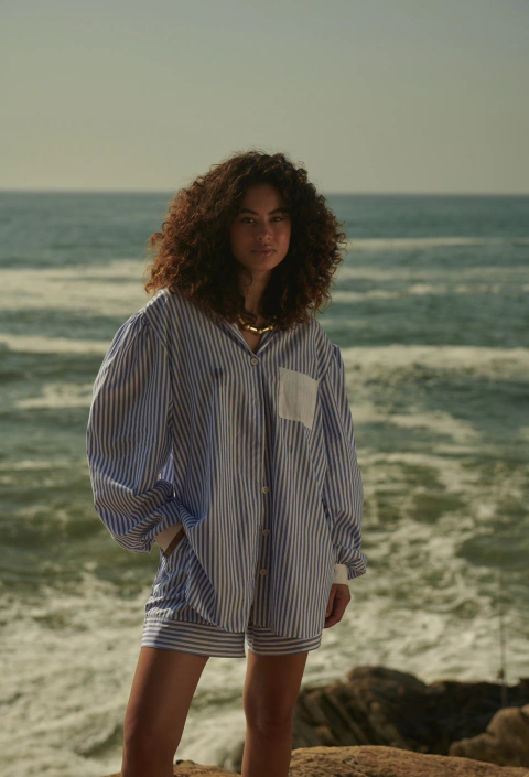 Camisa Verônica Azul Capri