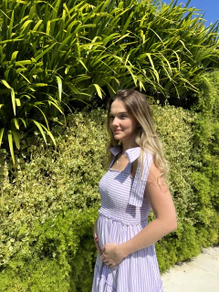 Vestido Lívia Listrado Lilás - comprar online