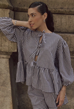 Camisa Mari Xadrez P&B - comprar online