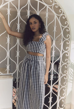 Top Olívia Xadrez P&B