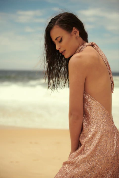 Imagem do Vestido Vitória de Paetê Rosê