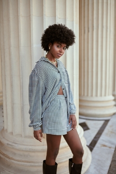 Short Verônica Crepe de Pied Poule