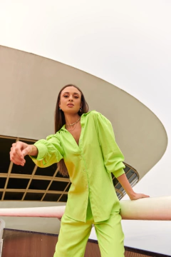 Camisa Tuler em Linho Verde Lima - comprar online