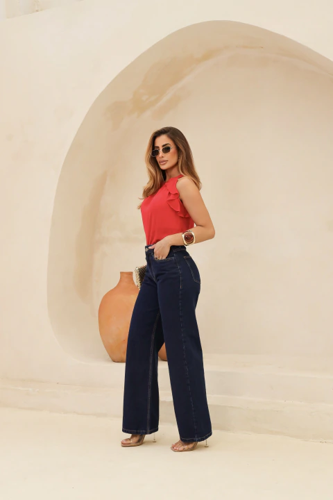 Calça Jeans Wide Leg Feminina