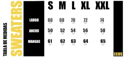 Tablas de medidas Sweater