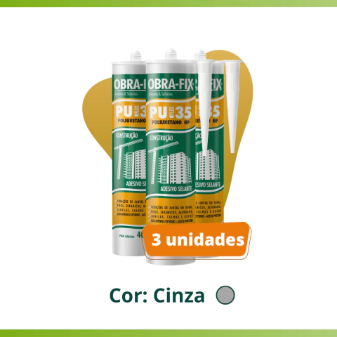 OBRA-FIX PU35 - Cinza ( 3 Und. )