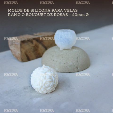 RAMO O BOUQUET DE ROSAS - 40mm - 1 BOCA - Molde de silicona para velas