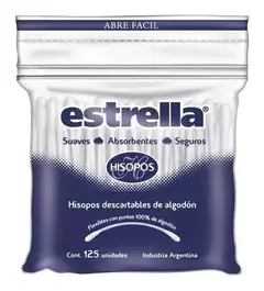 HISOPOS DESCARTABLES ESTRELLA BOLSA X 125 UNID. ZIPPER