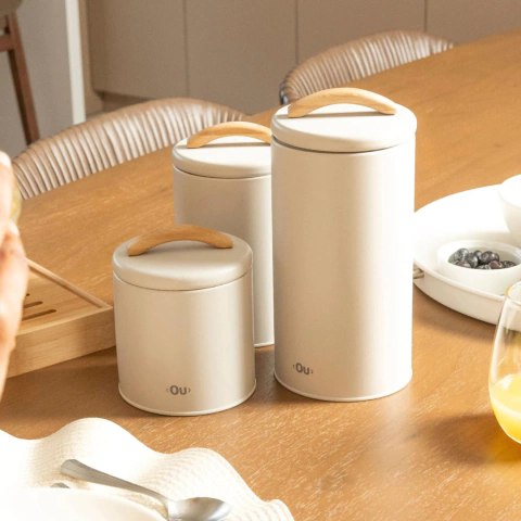 Porta Mantimentos Sense 1,3L Bege