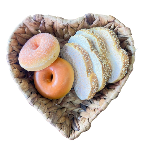 Cesto de Fibra Natural Coração P Organização Decoração