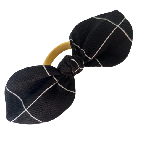 Anel de Guardanapo Laço Grid Square Preto