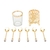 Kit 6 Colheres c/ suporte dourado - Kimel