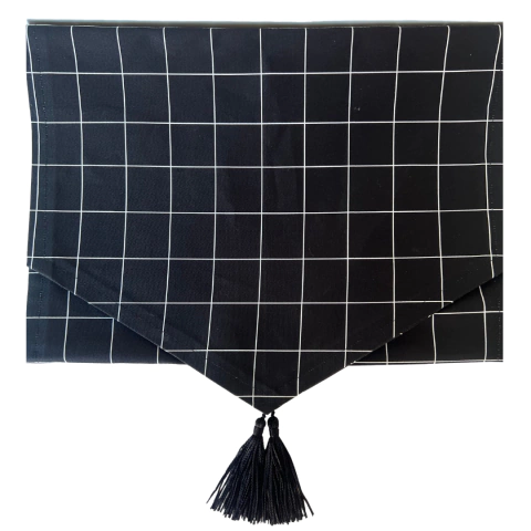 Trilho de Mesa Grid Square Preto Semi Impermeável