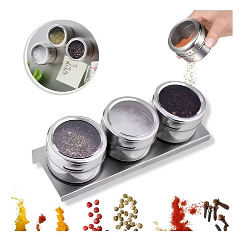 Porta Tempero de Inox com ímã - comprar online