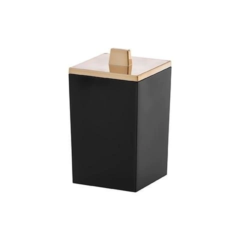 PORTA ALGODAO COTONETE PRETO QUADRATTA