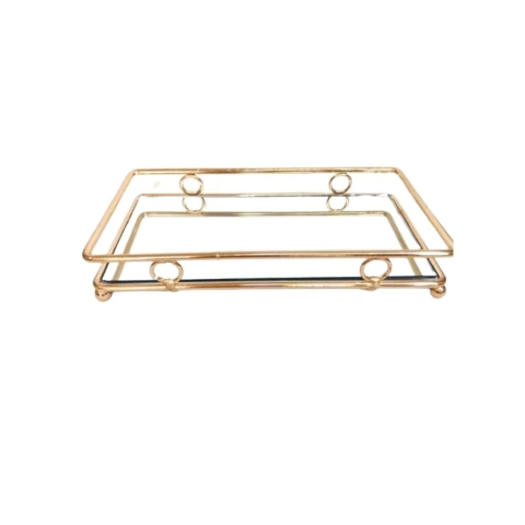 BANDEJA ESPELHADA RETANG DOURADA - comprar online