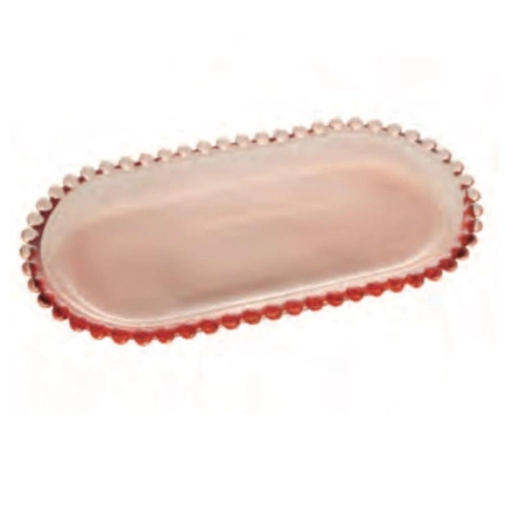 Travessa Cristal Oval Rosa