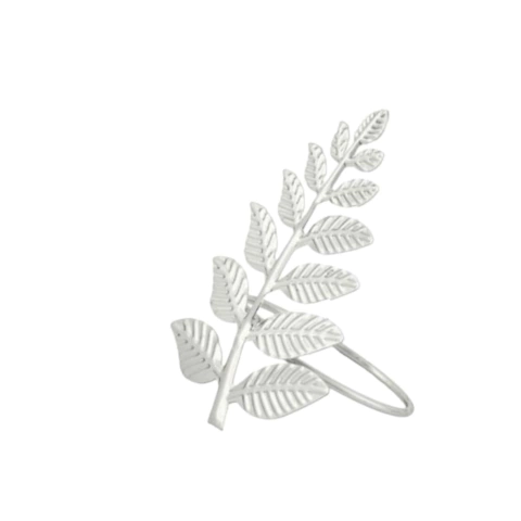 Anel para Guardanapo Folha Prateada