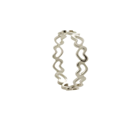 Anel para Guardanapo Coração Prateado