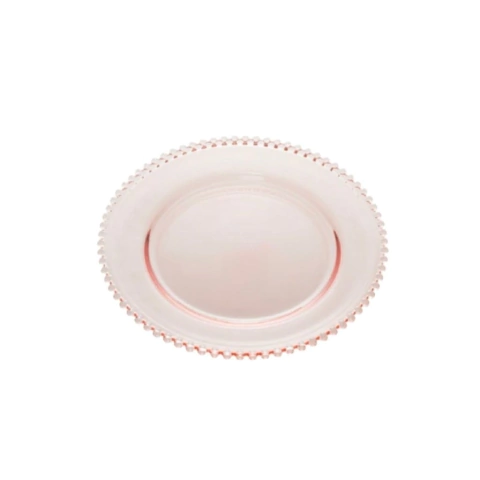 Prato Cristal Sobremesa Rosa
