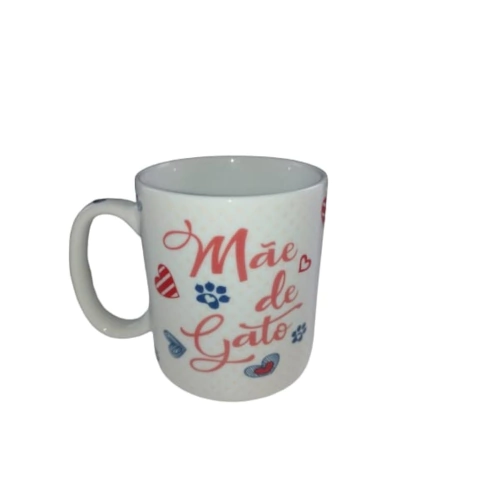 Caneca Porcelana Cerâmica Mãe de Gato Louça lisa Para Café Leite Chá