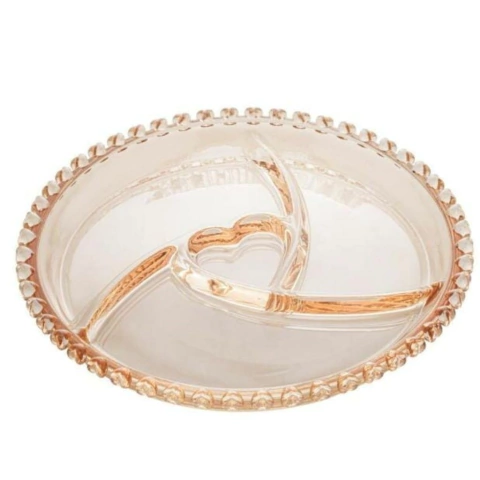 Petisqueira Coração Cristal Âmbar