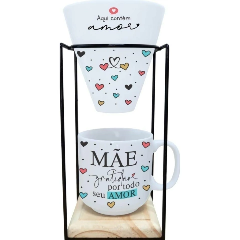 Coador de café c/ Suporte e Caneca Mãe