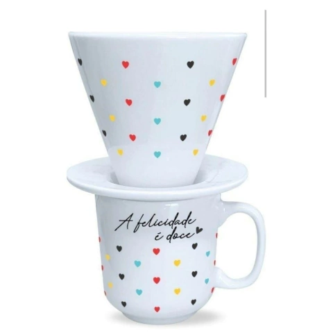 Coador de Café Coração c/ Caneca