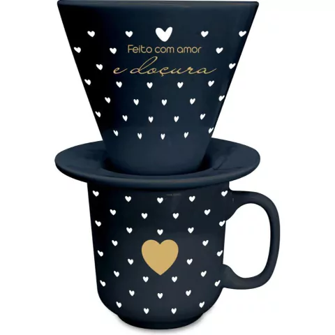 Coador e Caneca Preto