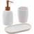 Kit pra Banheiro Branco e Rose 3-pç
