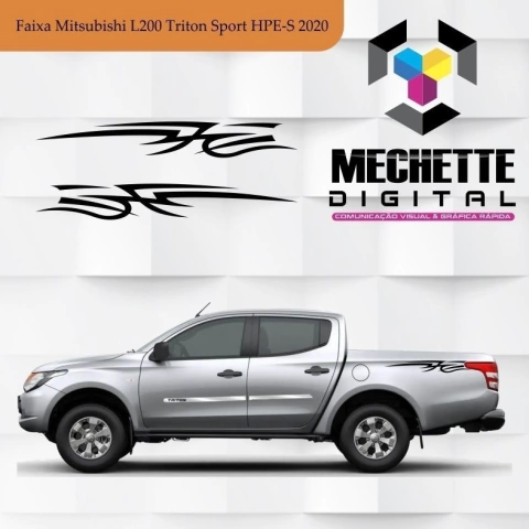 Faixa Mitsubishi L200 Triton Sport HPE-S 2020 (Adesivo Lateral Da Caçamba) - Mod.03