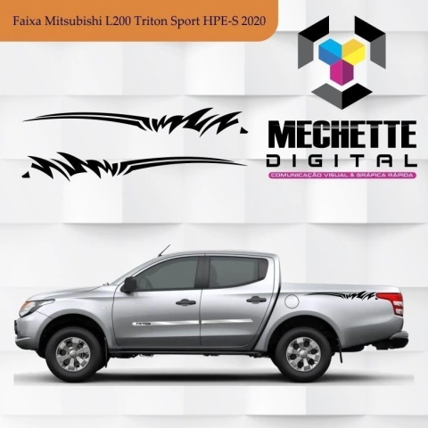 Faixa Mitsubishi L200 Triton Sport HPE-S 2020 (Adesivo Lateral Da Caçamba) - Mod.04