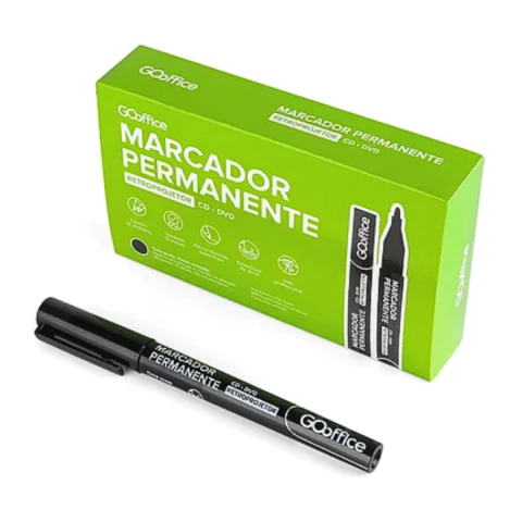 Caneta Retroprojetor 2mm Marcador Cd/dvd Go Office CX/12 - comprar online