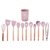 Kit 12 Peças Talheres Silicone Cb Madeira Utensílios Premium - Ke home - loja online