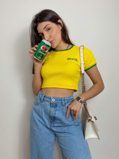 Baby tee Brasil - Amarela
