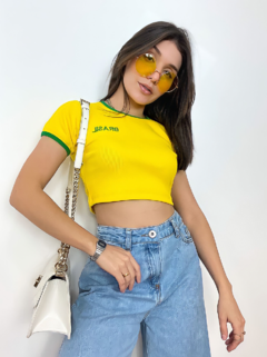 Baby tee Brasil - Amarela - comprar online