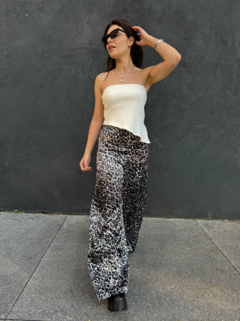 Calça Animal Print Onça Cinza