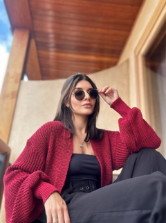 Cardigan Tricot Vermelho Cherry - loja online