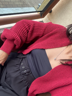 Cardigan Tricot Vermelho Cherry - comprar online