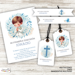 Kit Primera Comunión - Bautismo Nene acuarela 3