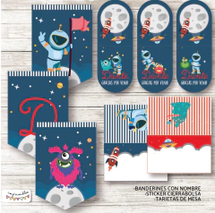 Kit imprimible Astronautas y extraterrestres - Imprimibles