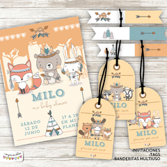 Kit Imprimible Animales del bosque tribal