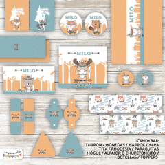 Kit Imprimible Animales del bosque tribal