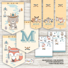 Kit Imprimible Animales del bosque tribal